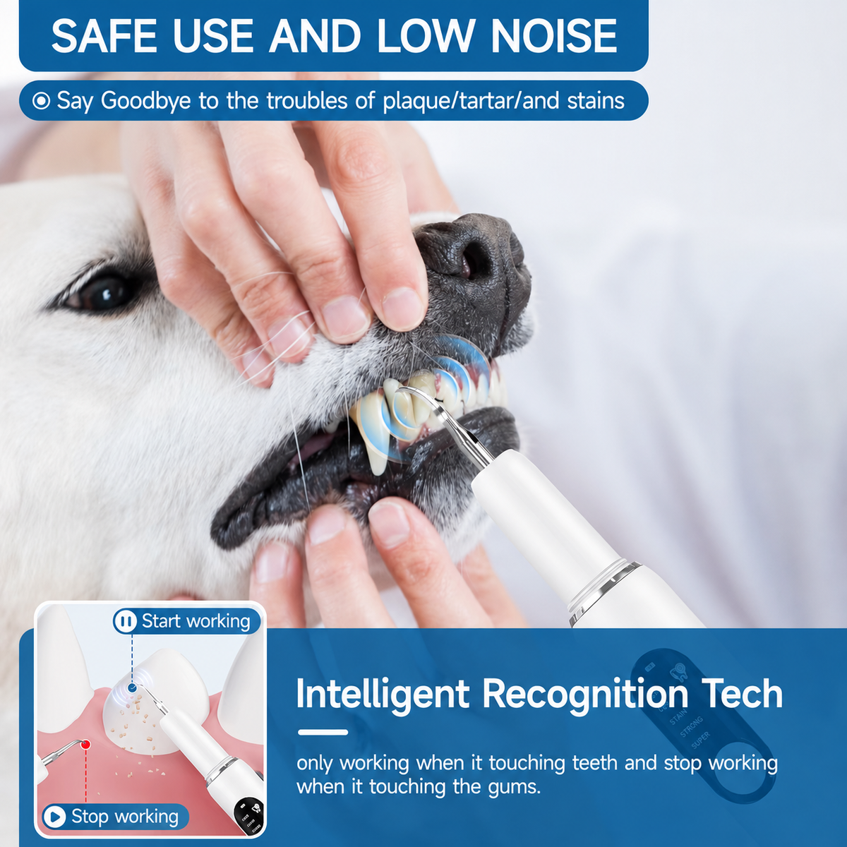Kairo™ Smart Pet Dental Cleaner – Plaque & Tartar Remover for Dogs & Cats